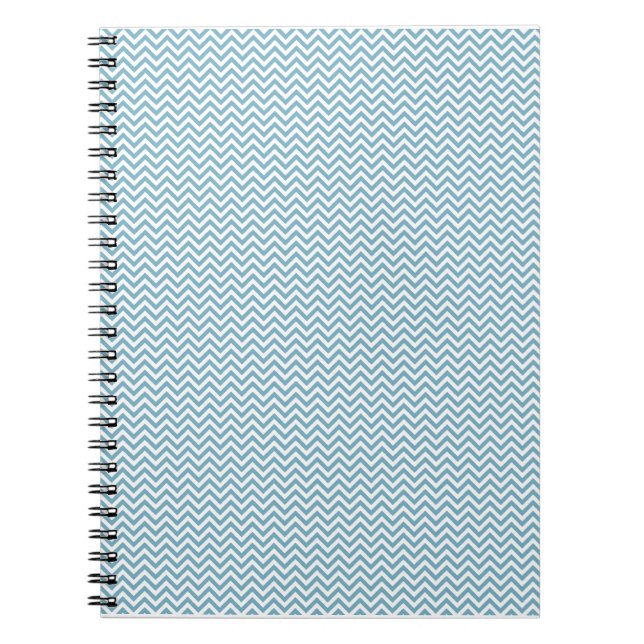 Cuaderno Chevron azul con monograma (Frente)