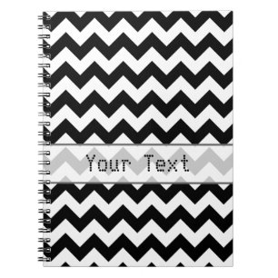 Cuaderno Chevron blanco y negro - texto de encargo