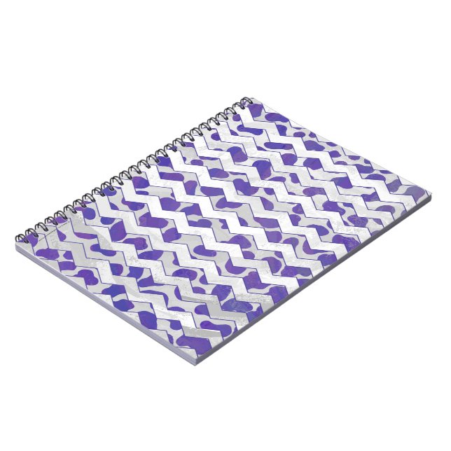 Cuaderno Chevron Dálmata Morado y Blanco (Lado Izquierdo)