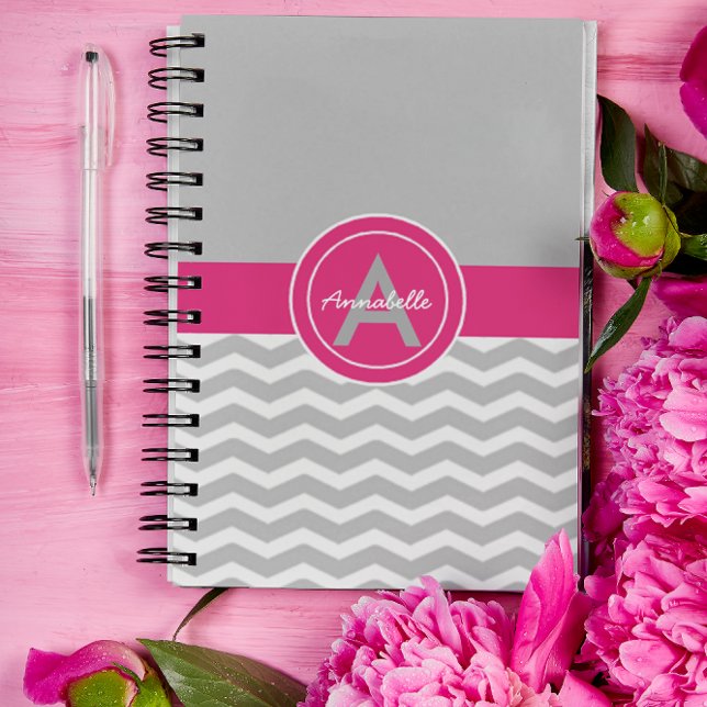 Cuaderno Chevron gris rosado (Subido por el creador)