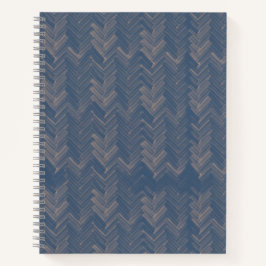 Cuaderno Chevron Herringbone Patrón Retro Azul