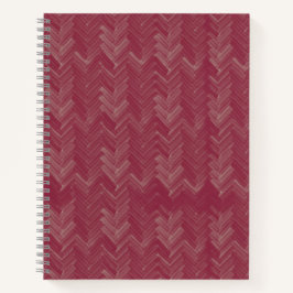 Cuaderno Chevron Herringbone Patrón Rojo Lujoso