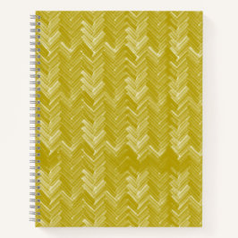Cuaderno Chevron Herringbone Patrón Vintage Oro Amarillo