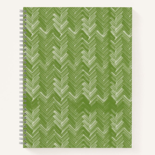 Cuaderno Chevron Herringbone Pattern Forest Green (Anverso)