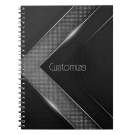 Cuaderno Chevron Negro Y Gris
