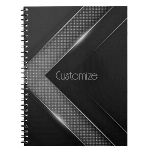 Cuaderno Chevron Negro Y Gris (Frente)