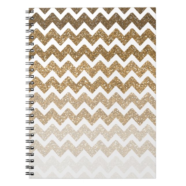 Cuaderno Chevron Ombre, Purpurina de la imitación del oro (Frente)
