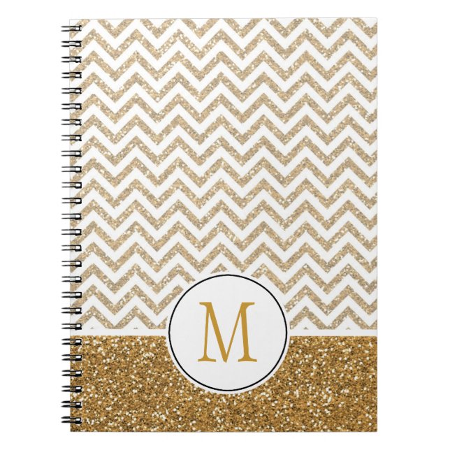 Cuaderno Chevron Purpurina Gold Glam Faux (Frente)