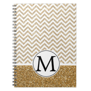 Cuaderno Chevron Purpurina Gold Glam Faux