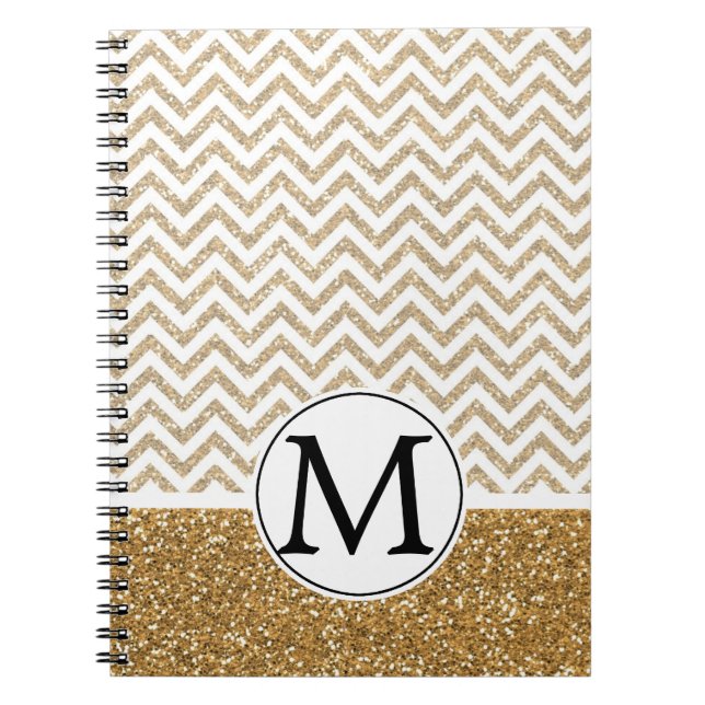 Cuaderno Chevron Purpurina Gold Glam Faux (Frente)