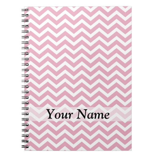Cuaderno Chevron rosa y blanco (Frente)