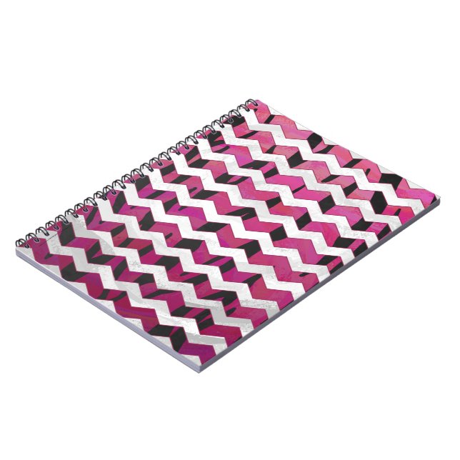Cuaderno Chevron Tiger Hot Pink and Black Print (Lado Izquierdo)