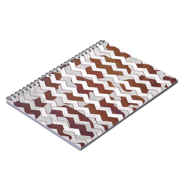Cuaderno Chevron Vaca Marrón y Blanca Estampada (Lado Izquierdo)