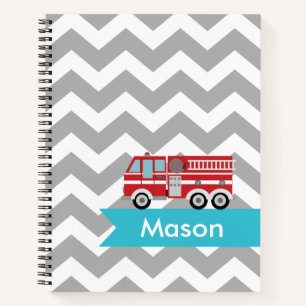 Cuaderno Chevron Verde azulado Gris personalizado para niñ