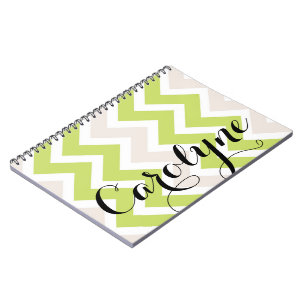 Cuaderno Chevron verde   Portátil personalizado