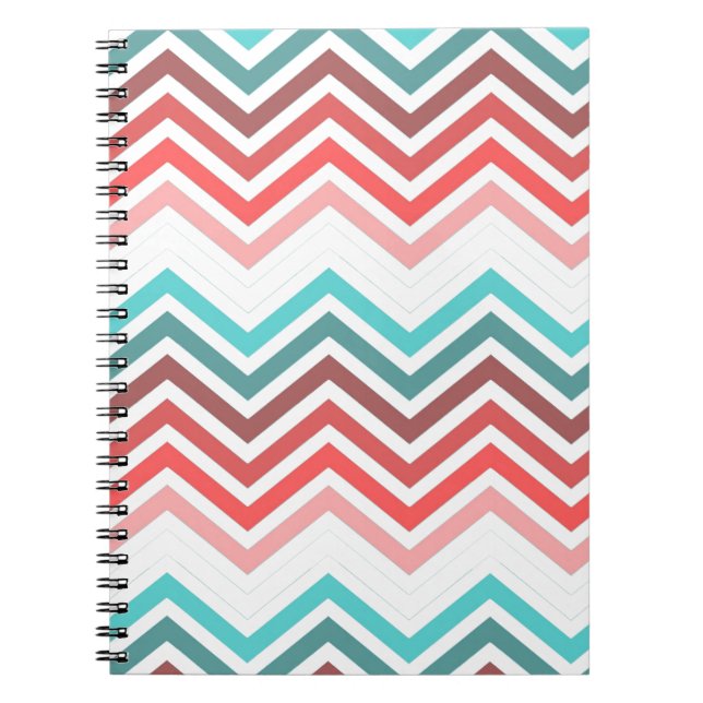 Cuaderno Chevron zigzag moderno, moderno y colorido (Frente)