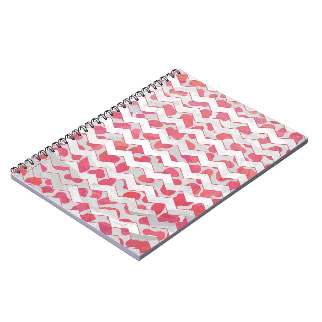 Cuaderno ChevronDalmatian rosa y blanco (Lado Izquierdo)