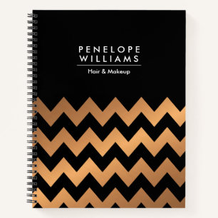 Cuaderno Chevrons dorados negros