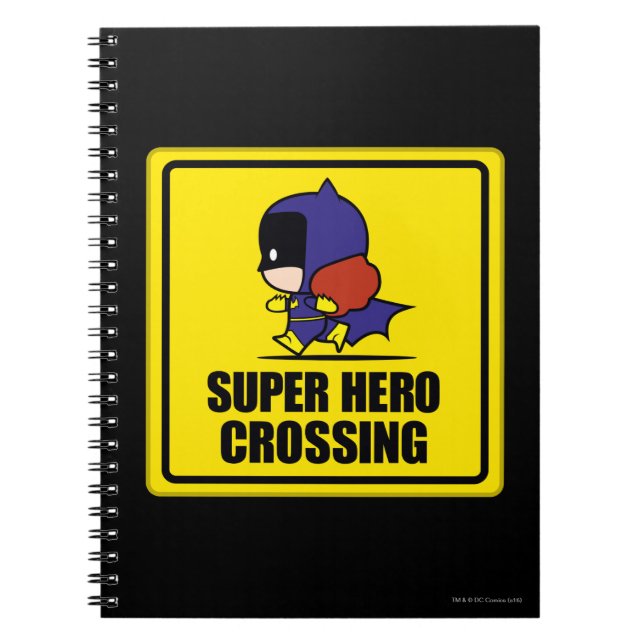 Cuaderno Chibi Batwoman Super Hero Cruzando el Rótulo (Frente)