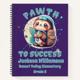 Cuaderno Chibi Kawaii Sloth Name School Grads Learning Aids