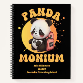 Cuaderno Chibi Motivacional Kawaii Panda Nombre Año Escolar