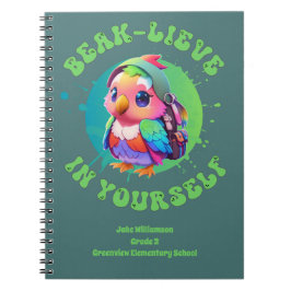 Cuaderno Chibi Motivacional Kawaii Parrot Name School Year