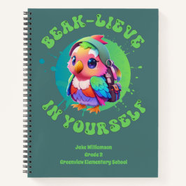 Cuaderno Chibi Motivacional Kawaii Parrot Name School Year
