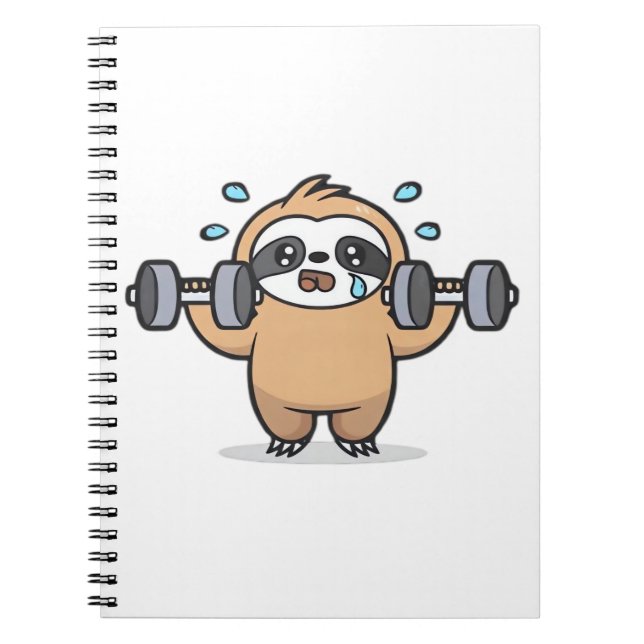 Cuaderno Chibi Sloth Gym Fail � Cute Kawaii Funny Workout A (Frente)