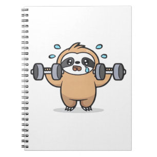 Cuaderno Chibi Sloth Gym Fail � Divertido Entrenamiento Kaw