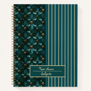 Cuaderno chic azul turquesa-dorado
