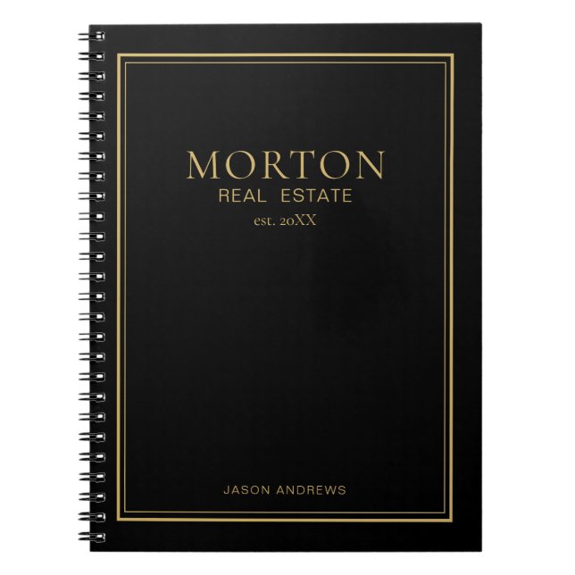 Cuaderno Chic Black Gold Real Estate Notebook (Frente)