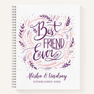 Cuaderno Chic con letras a mano Mejor amiga personalizada