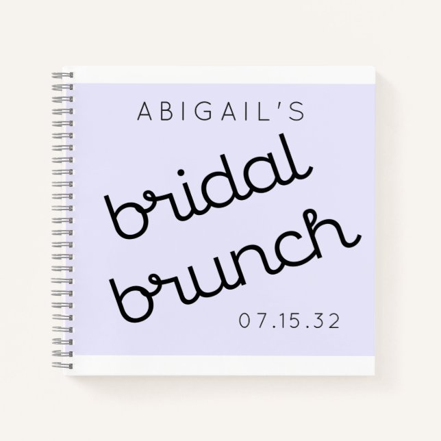Cuaderno Chic Minimal Desayuno Brunch Lavanda Mod Escritura (Anverso)