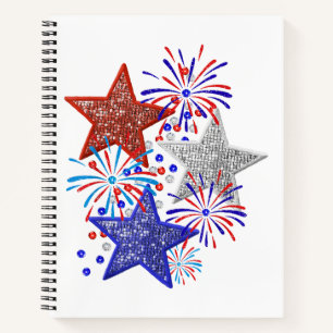 Cuaderno Chica 4 de julio Mujeres Rojas Estrella Blanca Azu