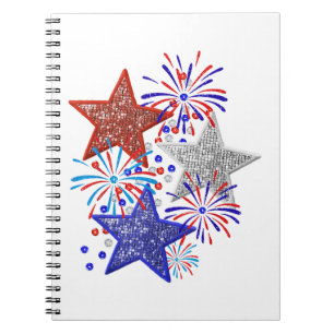 Cuaderno Chica 4 de julio Mujeres Rojas Estrella Blanca Azu