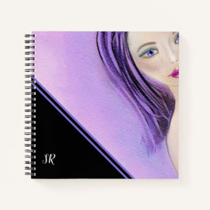 Cuaderno Chica abstracto personalizado