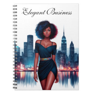 Cuaderno Chica África elegante negocio de moda afro