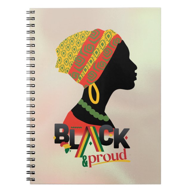 Cuaderno Chica afroamericano negro y orgulloso (Frente)
