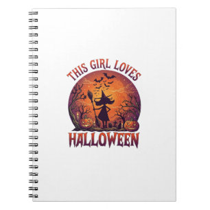 Cuaderno Chica Ama Bruja de Halloween Calabazas Murciélagos