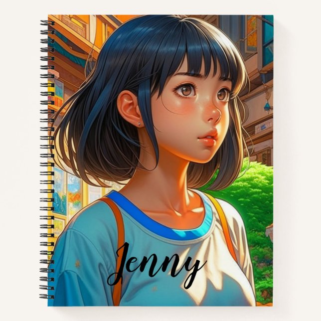 Cuaderno Chica anime personalizado en la colorida artesanía (Anverso)