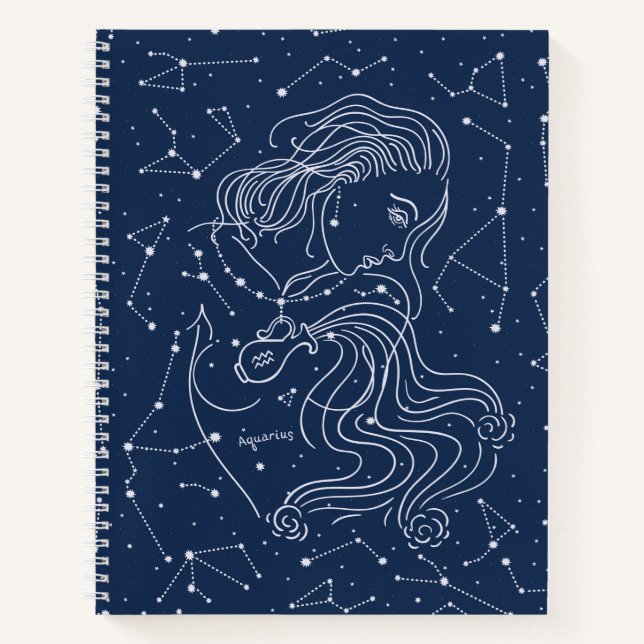 Cuaderno Chica Aquarius Rótulo Zodiac (Anverso)