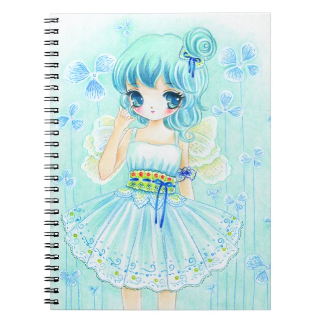 Cuaderno Chica azul lindo de la hada del animado (Frente)