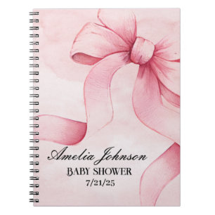 Cuaderno Chica Baby Shower Blush Lazo Coquette