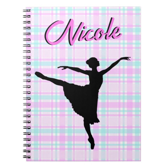 Cuaderno Chica Ballerina Ballroom Dance Plaid Pastel (Frente)