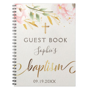 Cuaderno Chica Baptism Floral Guest Book
