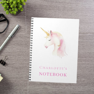 Cuaderno Chica blanco rosa de unicornio