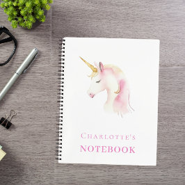 Cuaderno Chica blanco rosa de unicornio