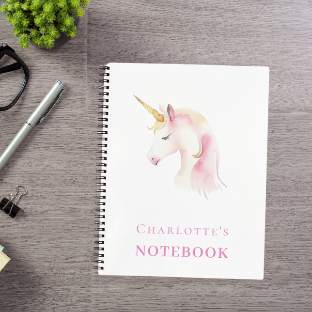 Cuaderno Chica blanco rosa de unicornio (Subido por el creador)