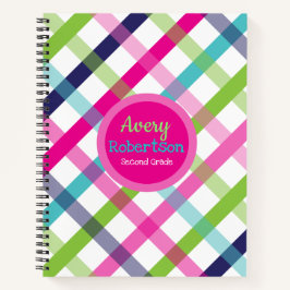 Cuaderno Chica Bright Preppy Plaid Spiral