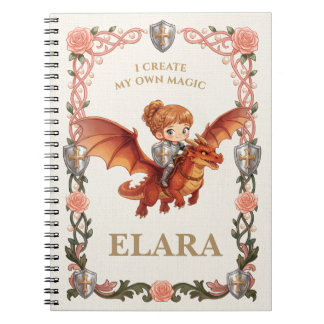 Cuaderno Chica Caballero Caprichoso Dragón Cumpleaños Estét